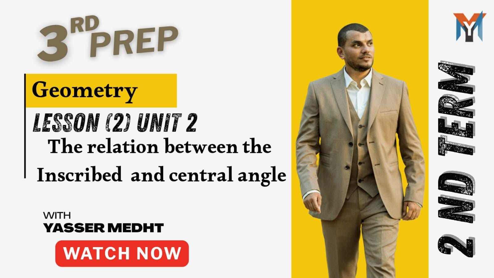 3rd Prep – Geometry Unit 2 Lesson 2 The relation between the inscribed and central angle
